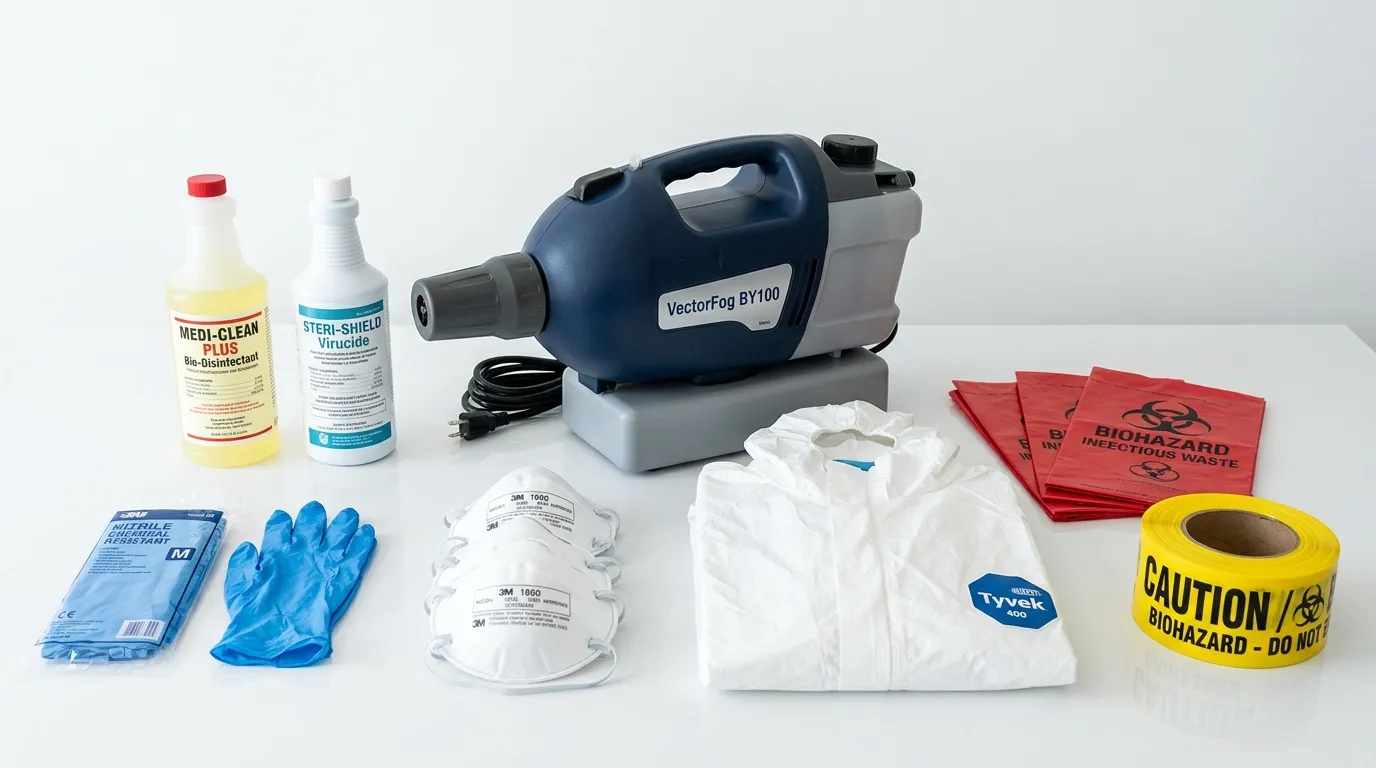 Professional biohazard remediation crew working in Hueytown