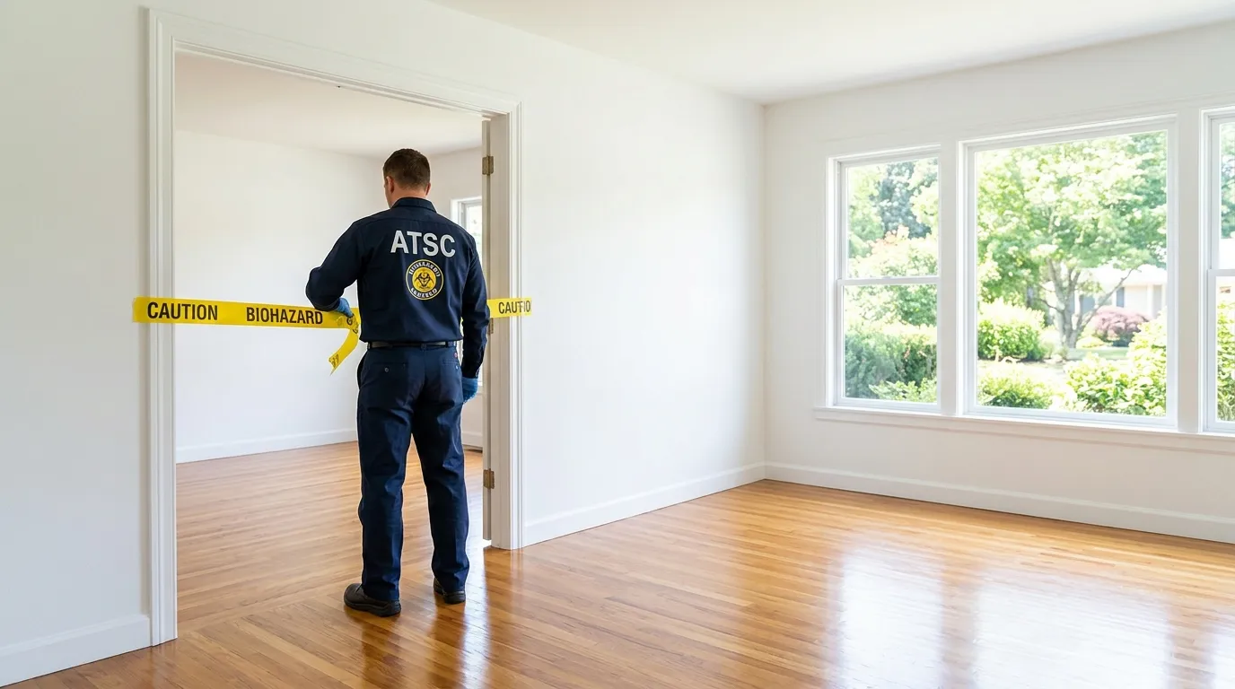 Certified biohazard cleanup crew performing Trauma Scene Cleanup in Hueytown